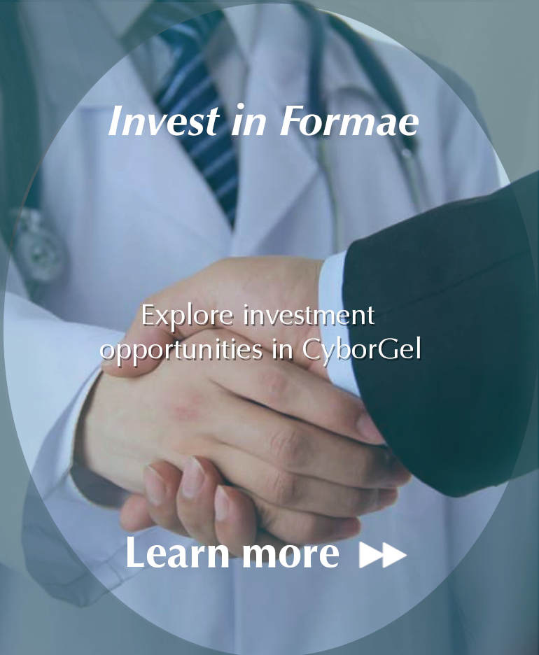 Doctor shaking hands with investor, representing partnership and investment in Formae’s Cyborgel knee osteoarthritis solution